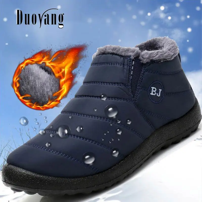 Zimní Boty boty Muži Vodotěsné Módní kotníkové boty Muži Ležérní Obuv Domácí Botas Hombre Plus velikosti skluzu na zapatos de hombre 2