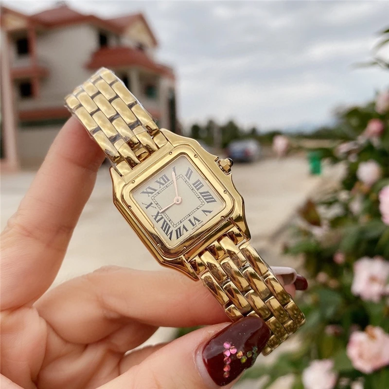 Značka C hodinky tenké hodinky 316L nerezové případ dovozu pohybu vysoce kvalitní cheetah quartz zlaté hodinky pro office ženský dárek 1