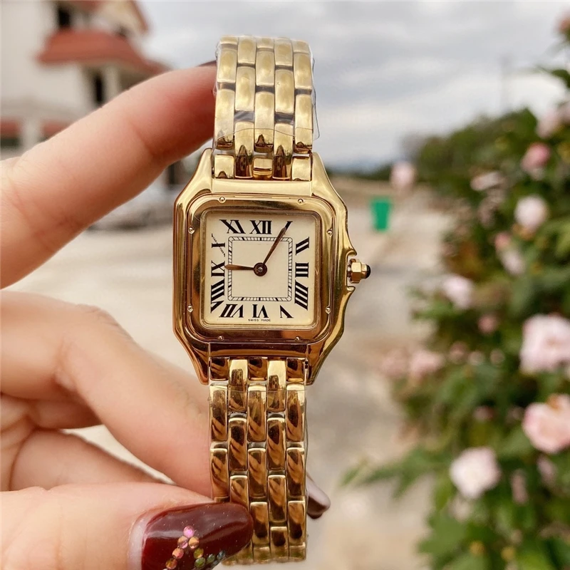 Značka C hodinky tenké hodinky 316L nerezové případ dovozu pohybu vysoce kvalitní cheetah quartz zlaté hodinky pro office ženský dárek 3