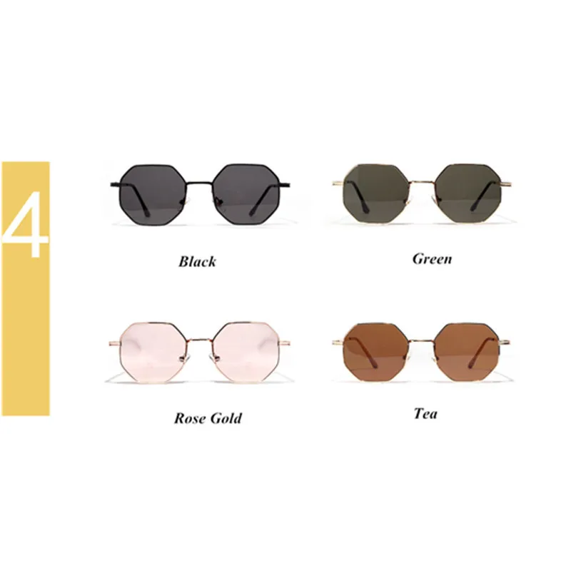 Značky Design Kovové Polygon Rám Módní sluneční Brýle, Ženy, Pro Muže, Vintage Luxusní Zrcadlové Sluneční Brýle UV400 De Sol 2
