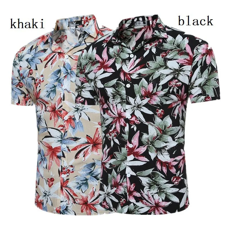 Zogaa 2019 Pánské Tričko Krátký Rukáv Ležérní Košile Módní Klasické Pánské Šaty, Košile Květinové Tištěné Letní Havajská Košile pro Muže 0