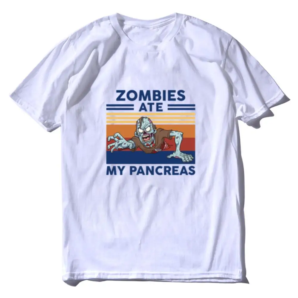 Zombie Snědl Můj Slinivky břišní Horor Vtipné Tričko dámské Krátký Rukáv T-Shirt Halloween Dárky 0