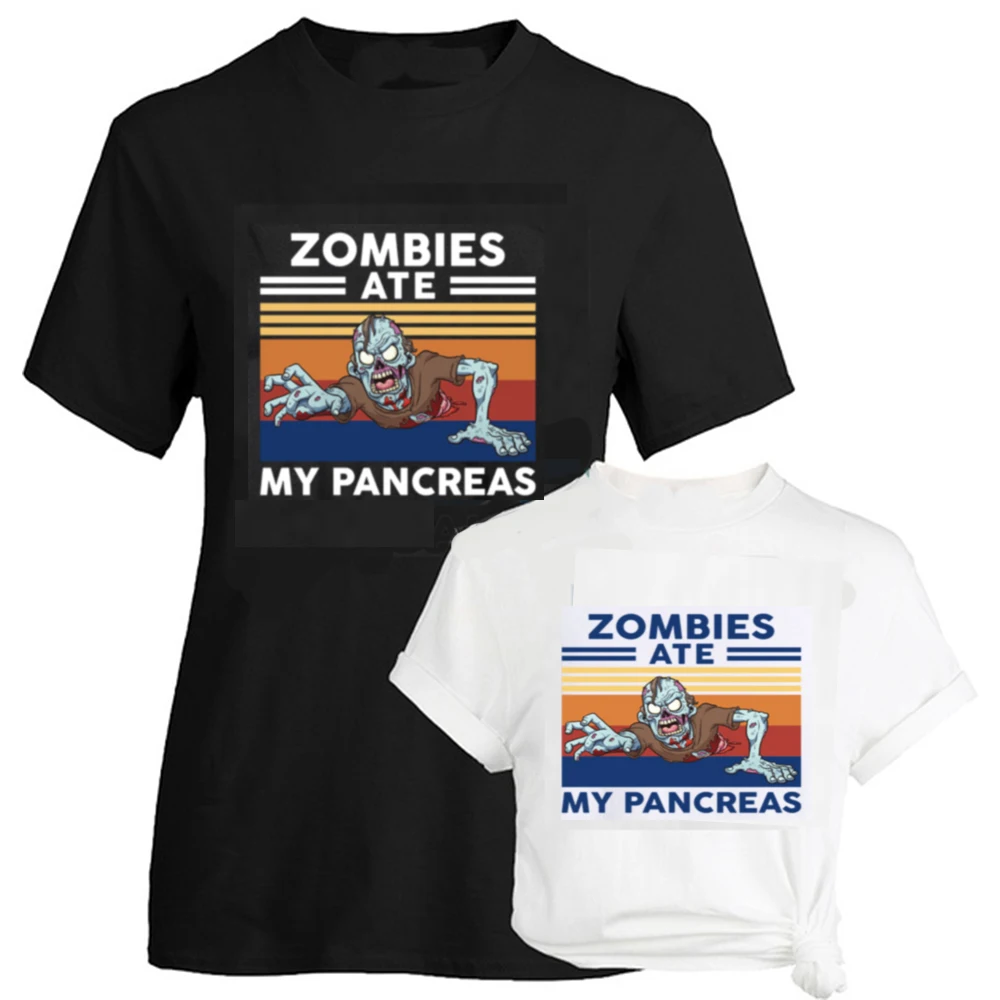Zombie Snědl Můj Slinivky břišní Horor Vtipné Tričko dámské Krátký Rukáv T-Shirt Halloween Dárky 5