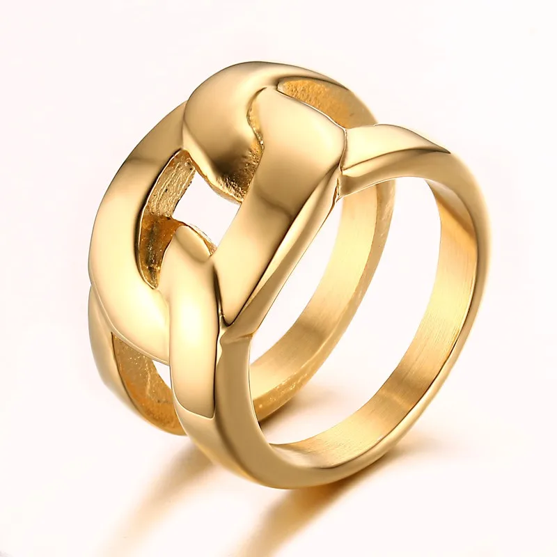 ZORCVENS 2020 Nová Zlatá Barva Velké Svatební Zásnubní Prsten z Nerezové Oceli Klubu Strany Prsteny Pro Ženy Šperky 1