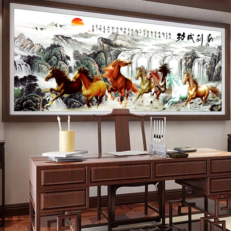 Zozack čínské Cross Stitch, Vyšívací Sady DIY 11CT kůň Zvíře Bavlněné Vlákno Malování Vyšívání sady DMC Nový Rok Domova 3