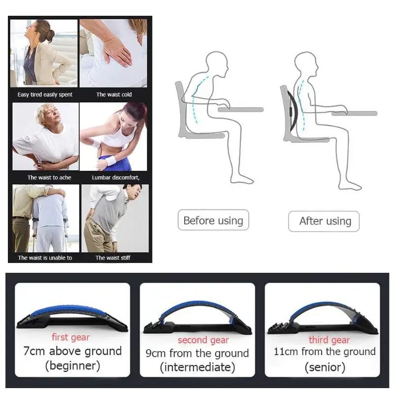 Zpět Masér Nosítka Zařízení, Masážní Nástroje Massageador Magic Stretch Fitness Bederní Opěrka Uvolnění Páteře Úlevu Bolesti 3