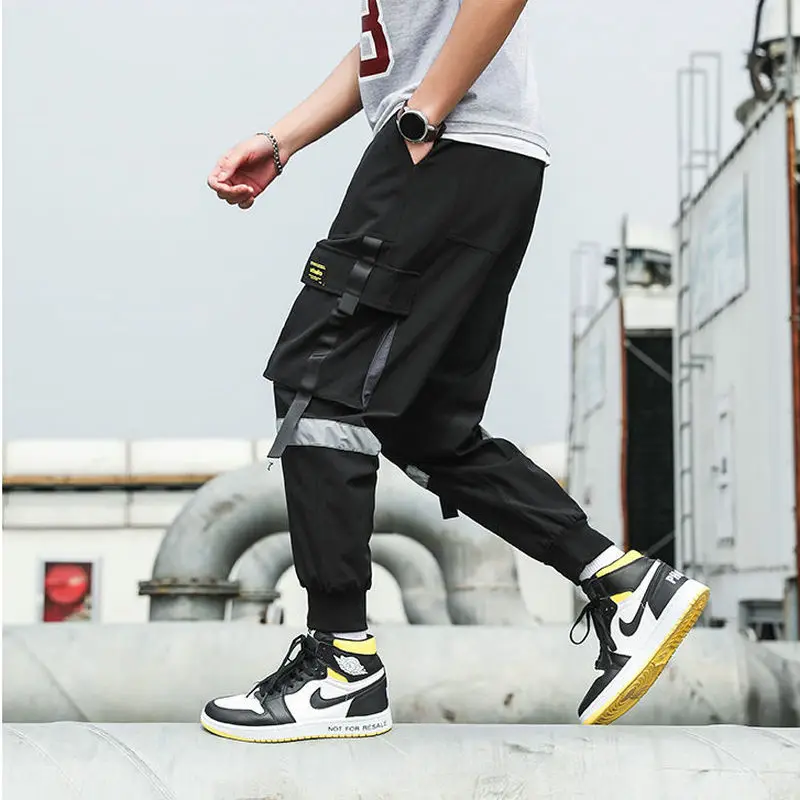 Černá Hip Hop Kalhoty Pánské Streetwear Móda Mužského Běžce Tepláky Ležérní Harem Kalhoty Letní Harajuku Muži Oblečení 2