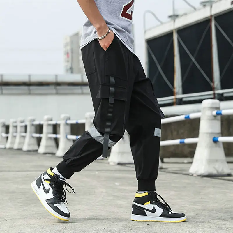 Černá Hip Hop Kalhoty Pánské Streetwear Móda Mužského Běžce Tepláky Ležérní Harem Kalhoty Letní Harajuku Muži Oblečení 5