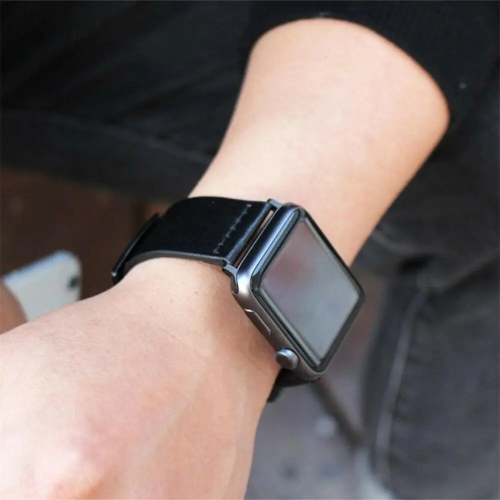Černé kožené apple watch band Pro Apple Watch Band 40mm iWatch 42mm 5 44 mm 38 mm Pravé Kůže kapela pro Apple Watch 4 3 smyčky 5