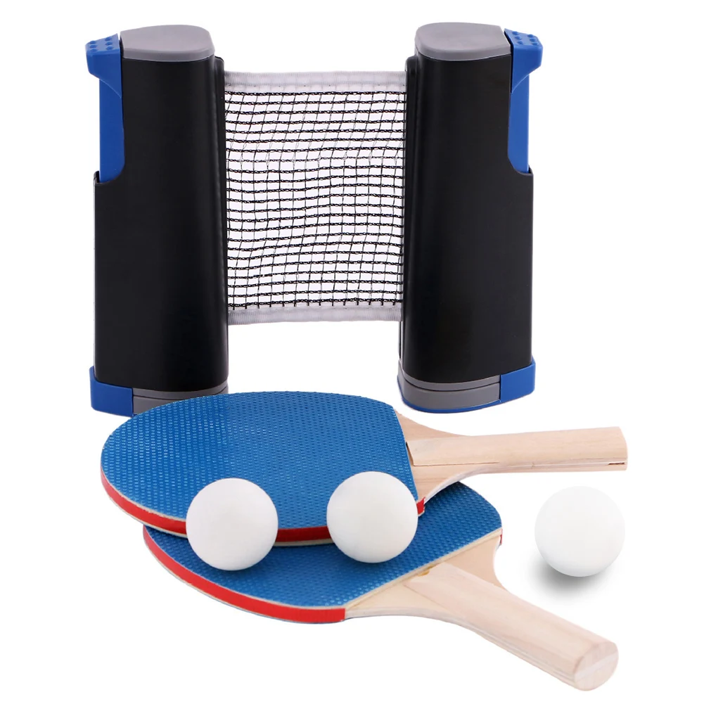 Školení Stolní Tenis Set 1-Čistý 2 Pálky 3 Míčky Přenosné Ping Pong Dodávky pro Snadno Venkovní Sportovní Příslušenství 0